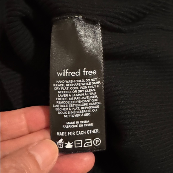 Aritzia Wilfred Free Cut-out Knit Mini Dress Black Cresent Midriff Fitted -Small - Picture 8 of 9